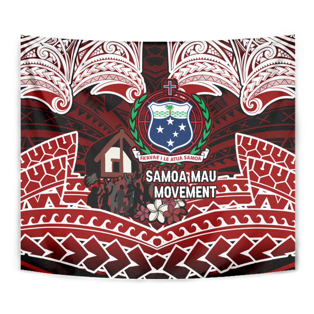 Samoa Black Saturday Mau Movement Tapestry Polynesian Tribal Pattern Coat Of Arms Graphic Art TS04 - Polynesian Pride