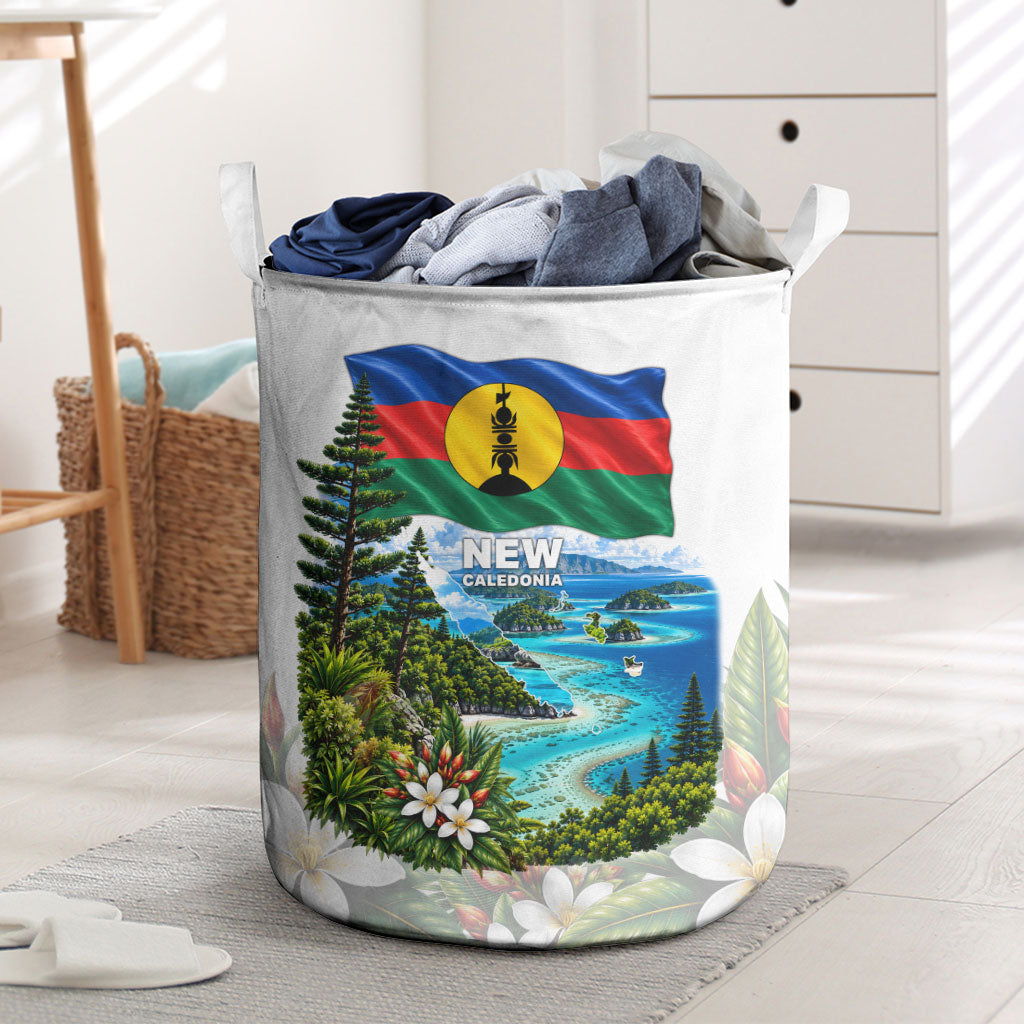 New Caledonia Kanak Flag Landscape Laundry Basket Tropical Island Nature Floral