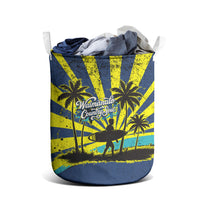 Waimanalo Oahu Hawaii Surfing Laundry Basket Tropical Beach Retro Sunburst Surfboard