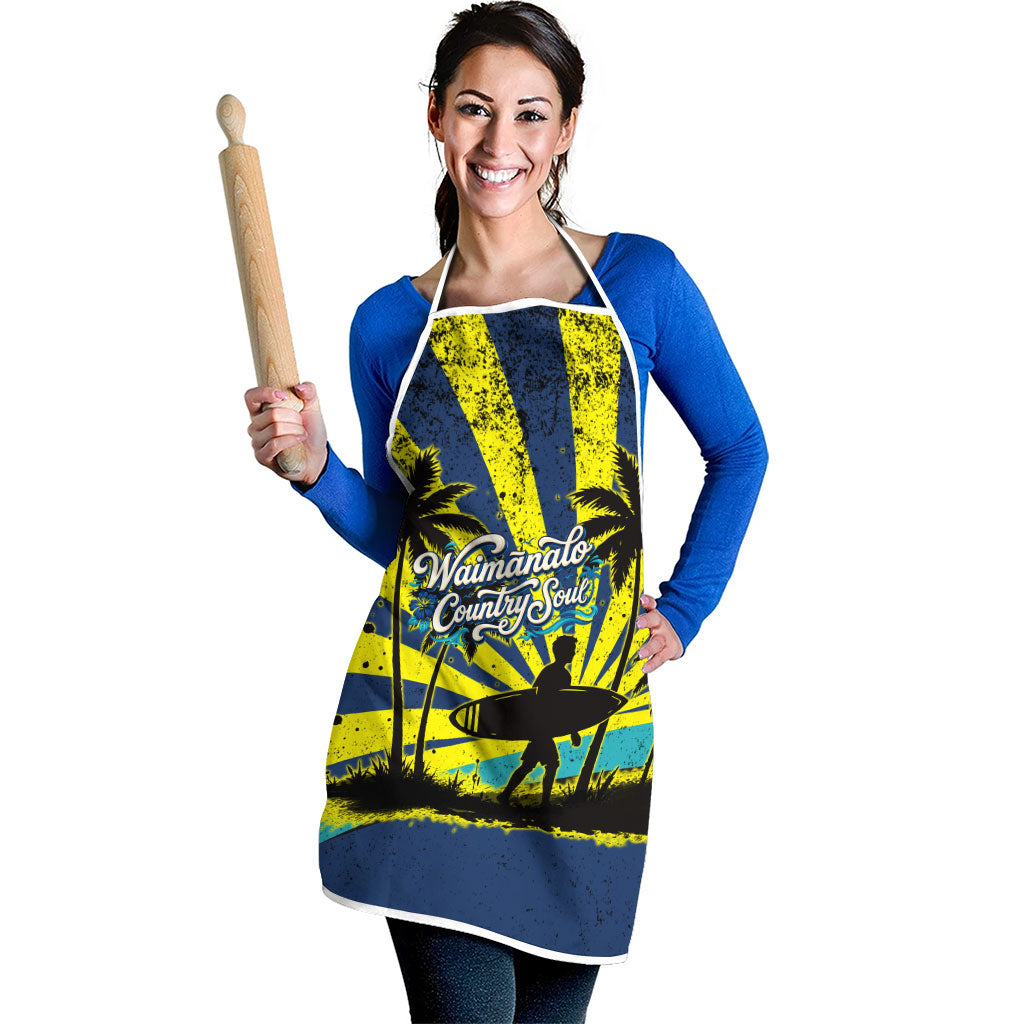 Waimanalo Oahu Hawaii Surfing Apron Tropical Beach Retro Sunburst Surfboard