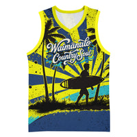 Waimanalo Oahu Hawaii Surfing Basketball Jersey Tropical Beach Retro Sunburst Surfboard