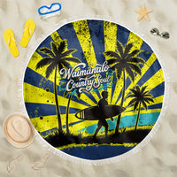 Waimanalo Oahu Hawaii Surfing Beach Blanket Tropical Beach Retro Sunburst Surfboard