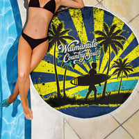 Waimanalo Oahu Hawaii Surfing Beach Blanket Tropical Beach Retro Sunburst Surfboard