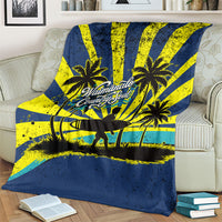 Waimanalo Oahu Hawaii Surfing Blanket Tropical Beach Retro Sunburst Surfboard