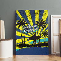 Waimanalo Oahu Hawaii Surfing Canvas Wall Art Tropical Beach Retro Sunburst Surfboard