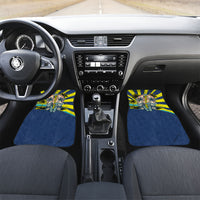Waimanalo Oahu Hawaii Surfing Car Mats Tropical Beach Retro Sunburst Surfboard