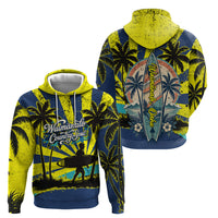 Waimanalo Oahu Hawaii Surfing Hoodie Tropical Beach Retro Sunburst Surfboard