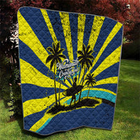 Waimanalo Oahu Hawaii Surfing Quilt Tropical Beach Retro Sunburst Surfboard
