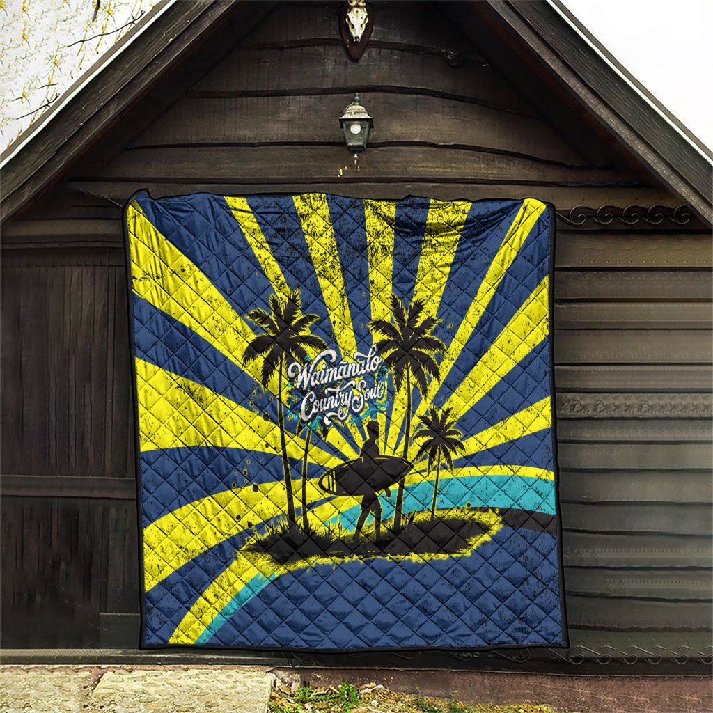 Waimanalo Oahu Hawaii Surfing Quilt Tropical Beach Retro Sunburst Surfboard
