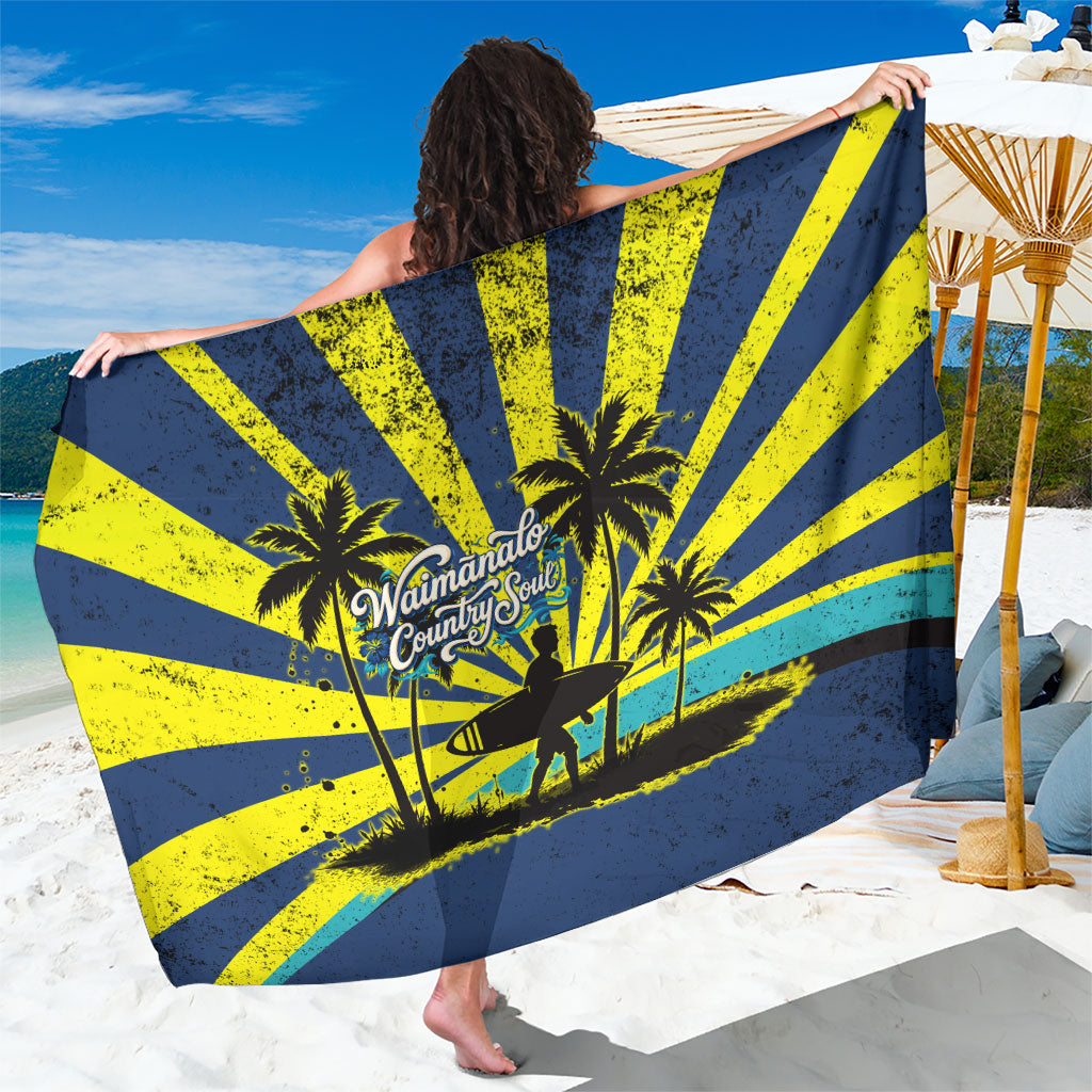 Waimanalo Oahu Hawaii Surfing Sarong Tropical Beach Retro Sunburst Surfboard