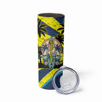Waimanalo Oahu Hawaii Surfing Skinny Tumbler Tropical Beach Retro Sunburst Surfboard