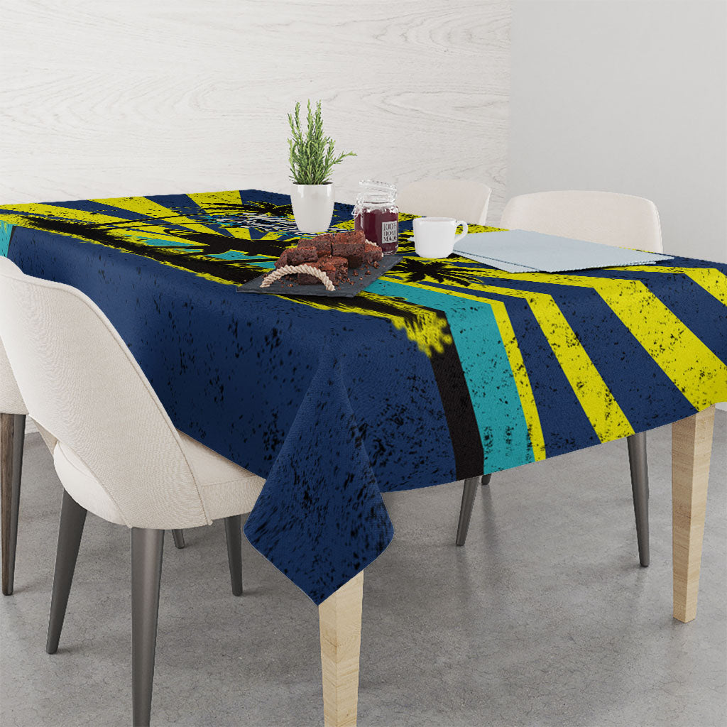 Waimanalo Oahu Hawaii Surfing Tablecloth Tropical Beach Retro Sunburst Surfboard