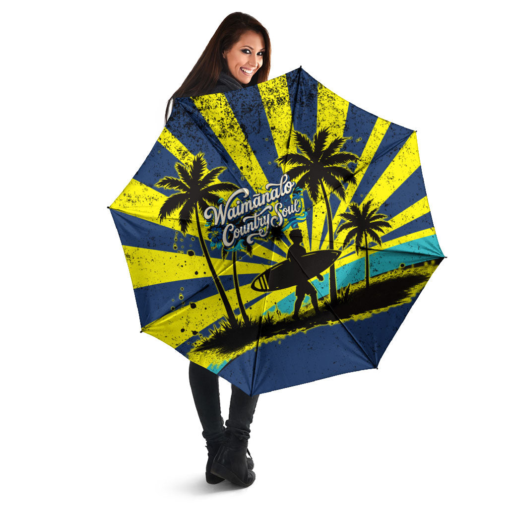 Waimanalo Oahu Hawaii Surfing Umbrella Tropical Beach Retro Sunburst Surfboard
