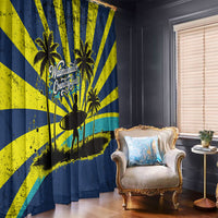 Waimanalo Oahu Hawaii Surfing Window Curtain Tropical Beach Retro Sunburst Surfboard