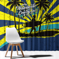 Waimanalo Oahu Hawaii Surfing Window Curtain Tropical Beach Retro Sunburst Surfboard