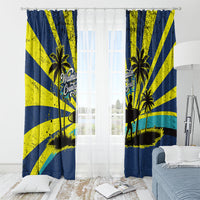 Waimanalo Oahu Hawaii Surfing Window Curtain Tropical Beach Retro Sunburst Surfboard