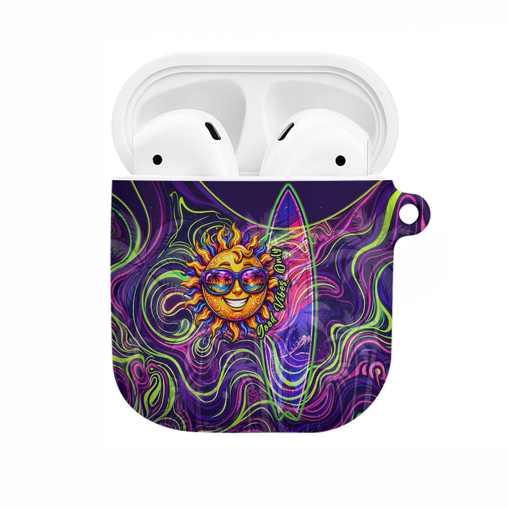 Waimanalo Hawaii Sun Rabbit AirPods Case Psychedelic Trippy Neon Swirl Graphic