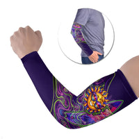 Waimanalo Hawaii Sun Rabbit Arm Sleeves Psychedelic Trippy Neon Swirl Graphic
