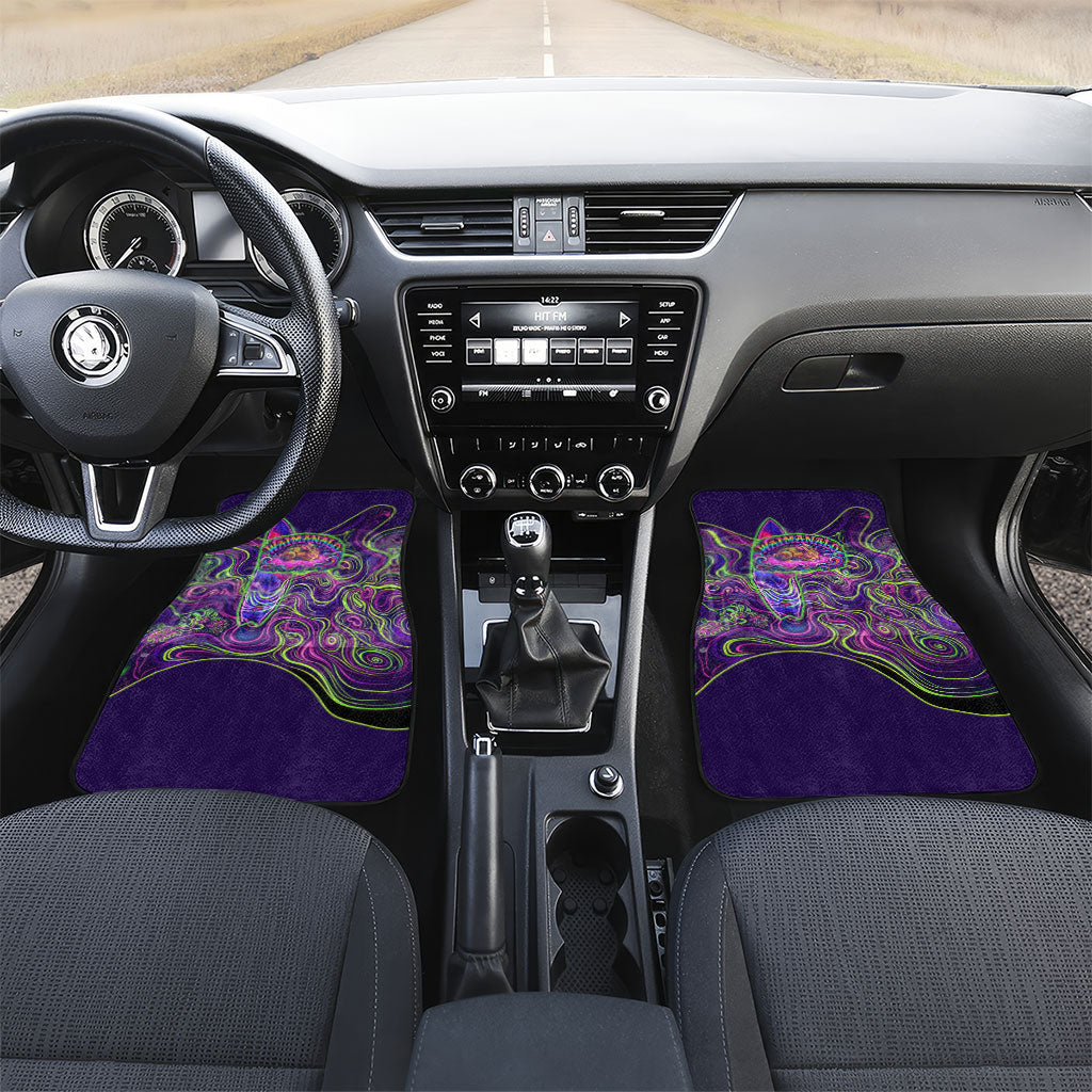 Waimanalo Hawaii Sun Rabbit Car Mats Psychedelic Trippy Neon Swirl Graphic