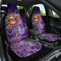 Waimanalo Hawaii Sun Rabbit Car Seat Cover Psychedelic Trippy Neon Swirl Graphic