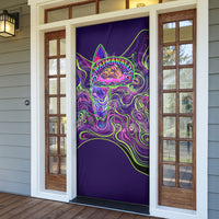 Waimanalo Hawaii Sun Rabbit Door Cover Psychedelic Trippy Neon Swirl Graphic