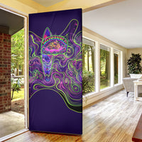 Waimanalo Hawaii Sun Rabbit Door Cover Psychedelic Trippy Neon Swirl Graphic