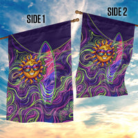 Waimanalo Hawaii Sun Rabbit Garden Flag Psychedelic Trippy Neon Swirl Graphic
