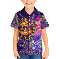 Waimanalo Hawaii Sun Rabbit Kid Hawaiian Shirt Psychedelic Trippy Neon Swirl Graphic