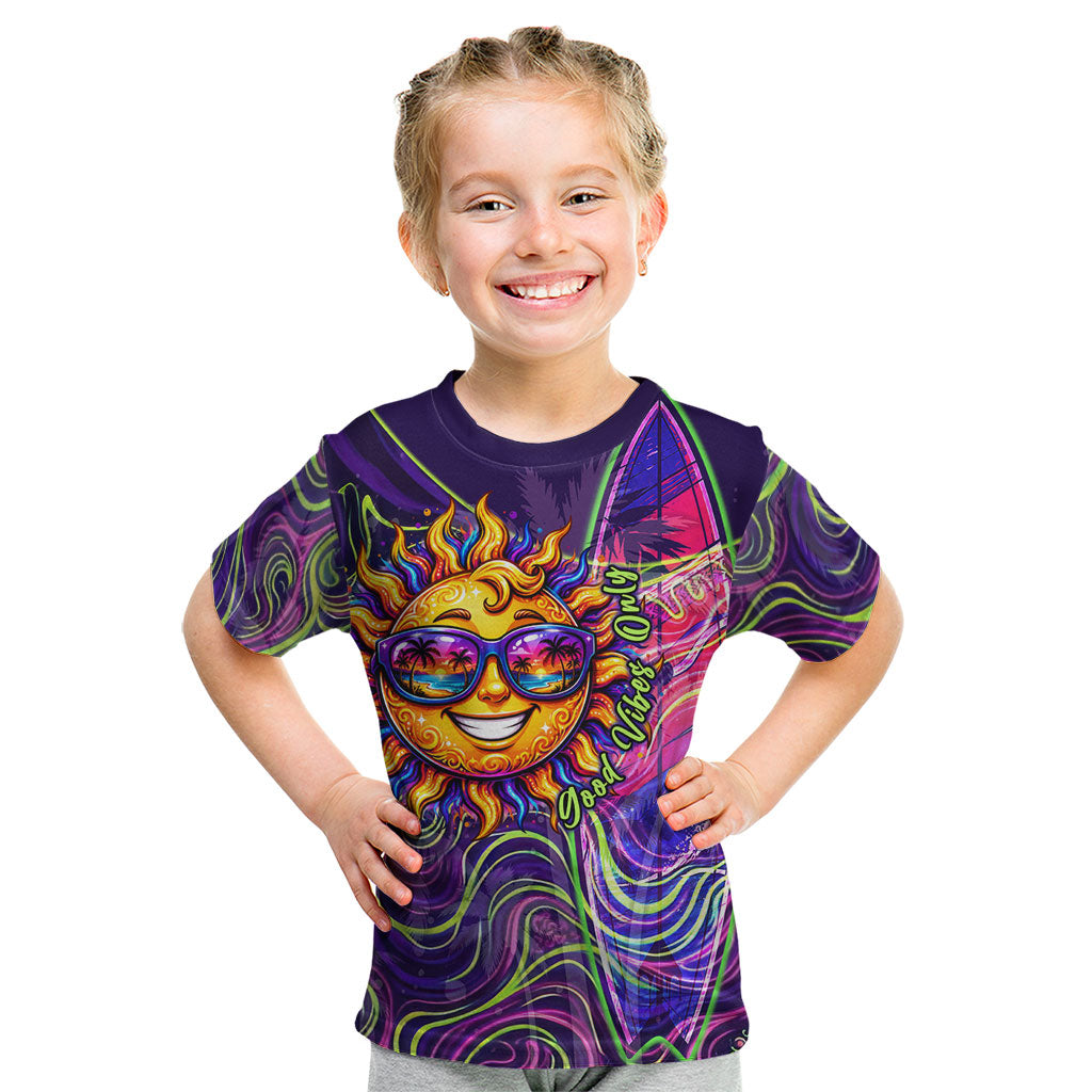 Waimanalo Hawaii Sun Rabbit Kid T Shirt Psychedelic Trippy Neon Swirl Graphic