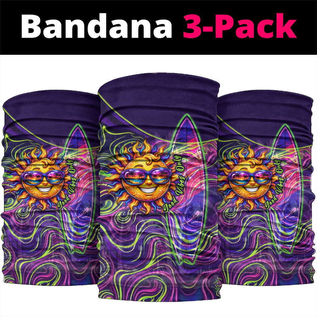Waimanalo Hawaii Sun Rabbit Neck Gaiter Psychedelic Trippy Neon Swirl Graphic
