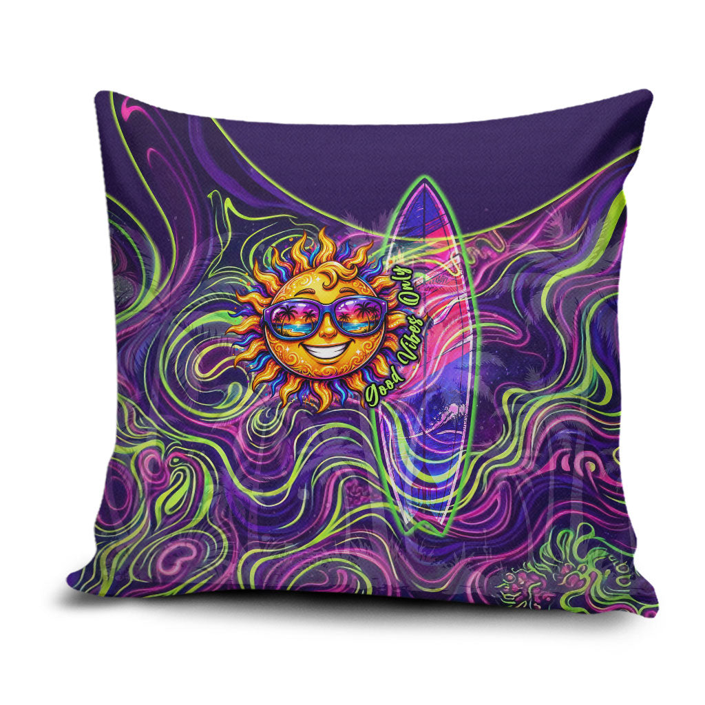 Waimanalo Hawaii Sun Rabbit Pillow Cover Psychedelic Trippy Neon Swirl Graphic