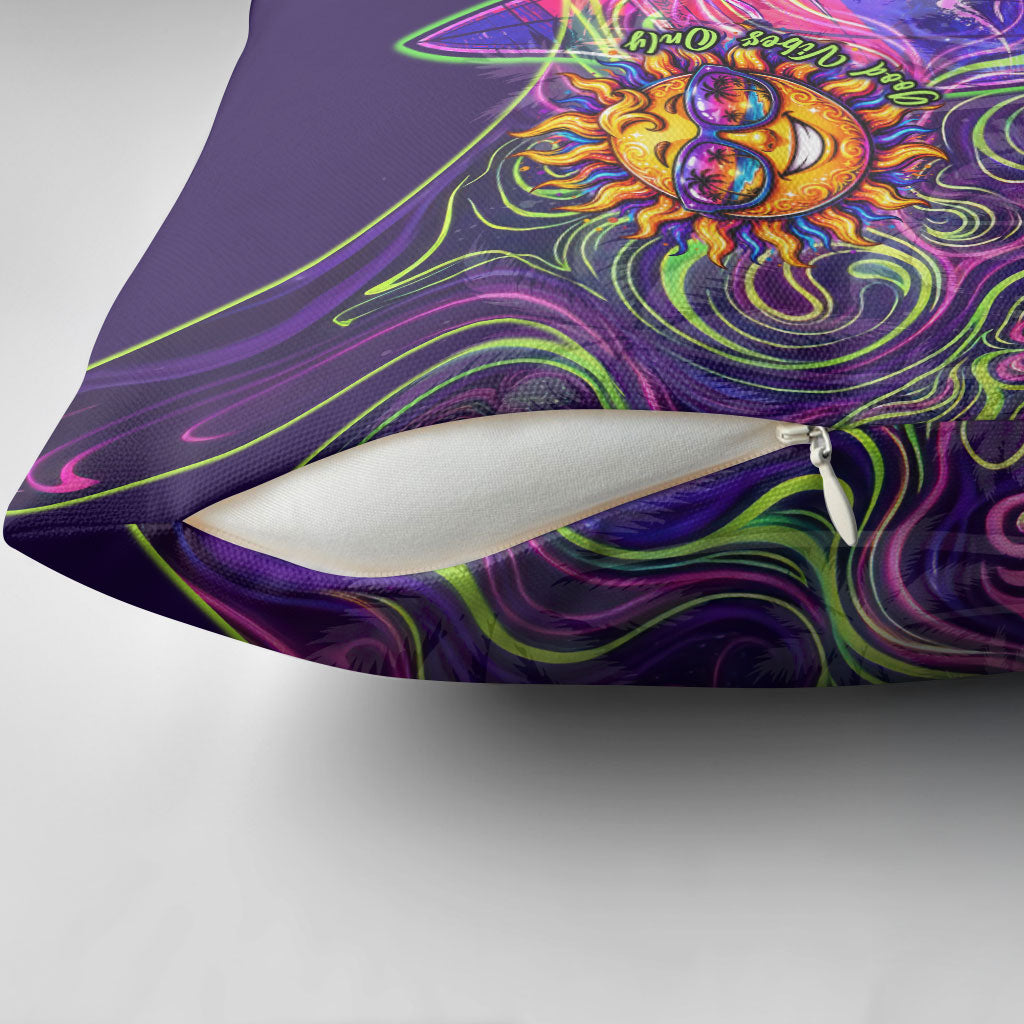 Waimanalo Hawaii Sun Rabbit Pillow Cover Psychedelic Trippy Neon Swirl Graphic
