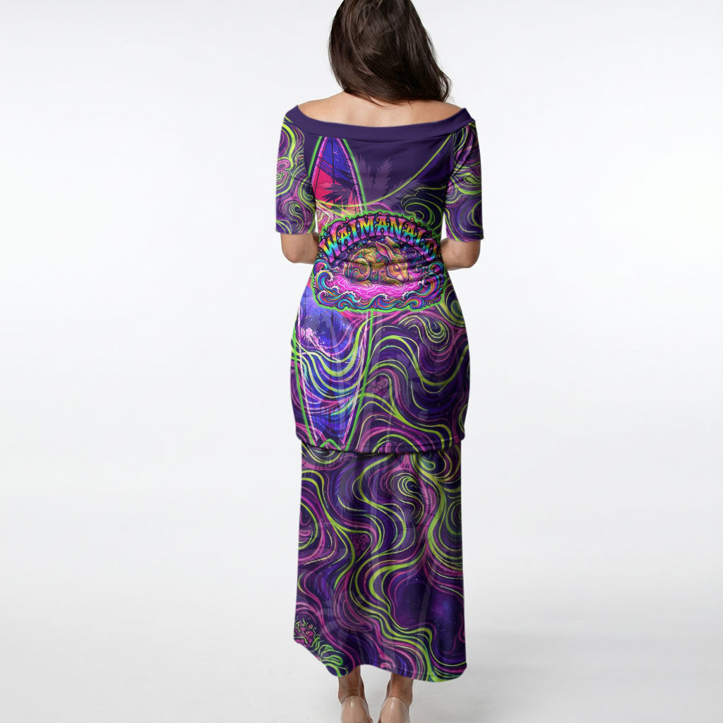 Waimanalo Hawaii Sun Rabbit Puletasi Psychedelic Trippy Neon Swirl Graphic
