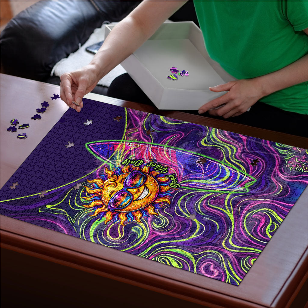 Waimanalo Hawaii Sun Rabbit Puzzle Psychedelic Trippy Neon Swirl Graphic