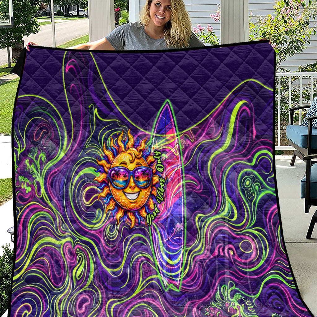 Waimanalo Hawaii Sun Rabbit Quilt Psychedelic Trippy Neon Swirl Graphic