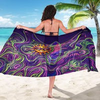 Waimanalo Hawaii Sun Rabbit Sarong Psychedelic Trippy Neon Swirl Graphic