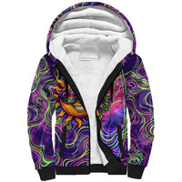 Waimanalo Hawaii Sun Rabbit Sherpa Hoodie Psychedelic Trippy Neon Swirl Graphic
