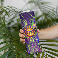 Waimanalo Hawaii Sun Rabbit Skinny Tumbler Psychedelic Trippy Neon Swirl Graphic