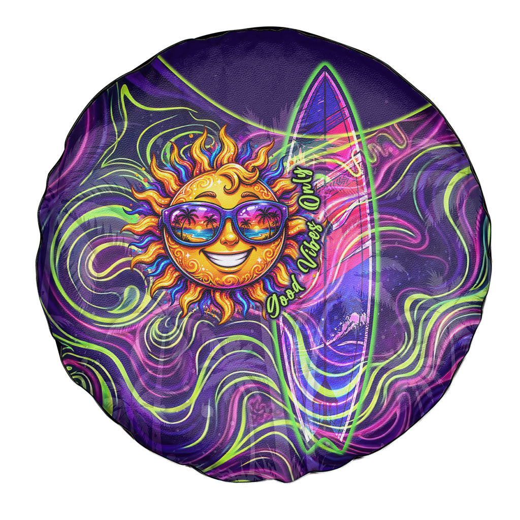 Waimanalo Hawaii Sun Rabbit Spare Tire Cover Psychedelic Trippy Neon Swirl Graphic