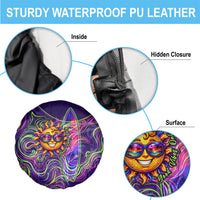 Waimanalo Hawaii Sun Rabbit Spare Tire Cover Psychedelic Trippy Neon Swirl Graphic