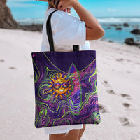 Waimanalo Hawaii Sun Rabbit Tote Bag Psychedelic Trippy Neon Swirl Graphic