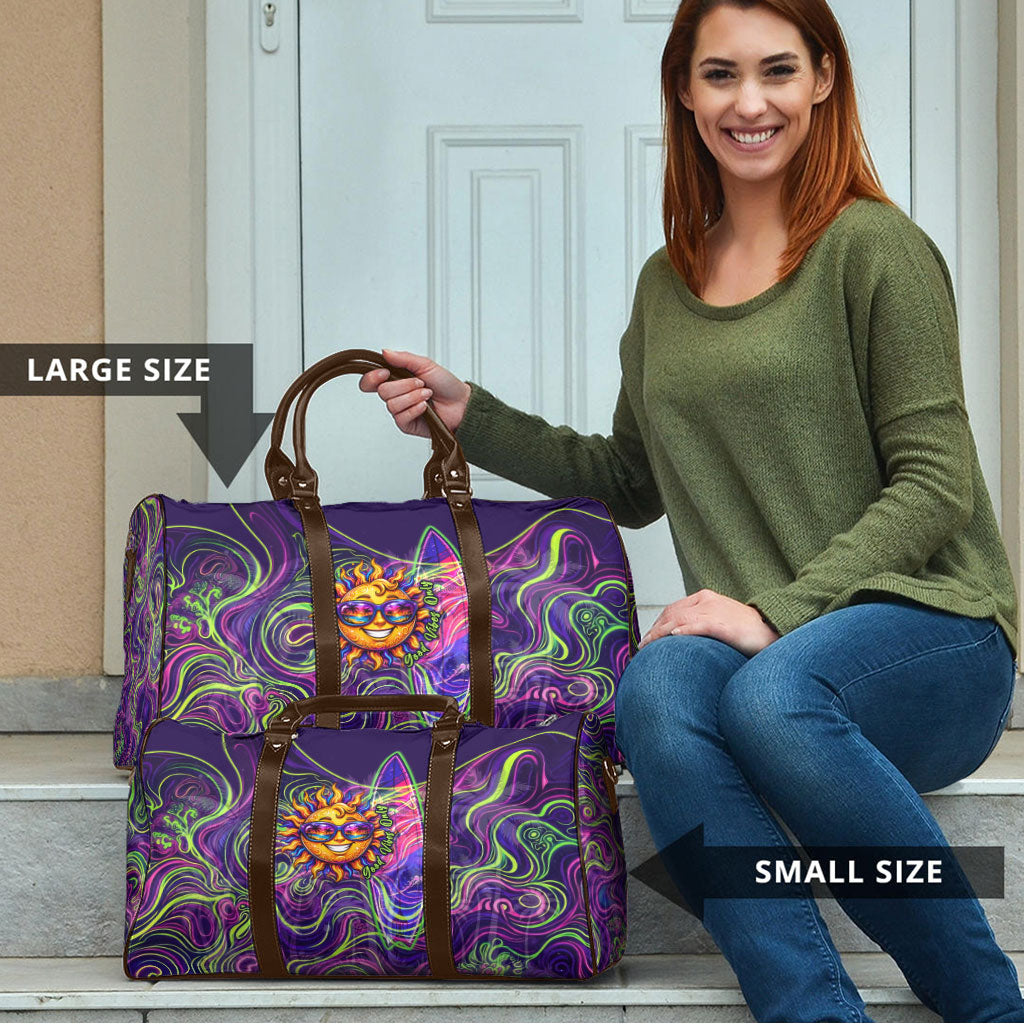 Waimanalo Hawaii Sun Rabbit Travel Bag Psychedelic Trippy Neon Swirl Graphic