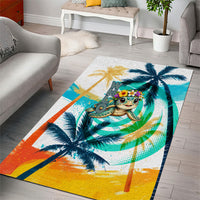 Hawaii Waimanalo Sea Turtle Area Rug Cute Tropical Beach Aloha Spirit Cartoon
