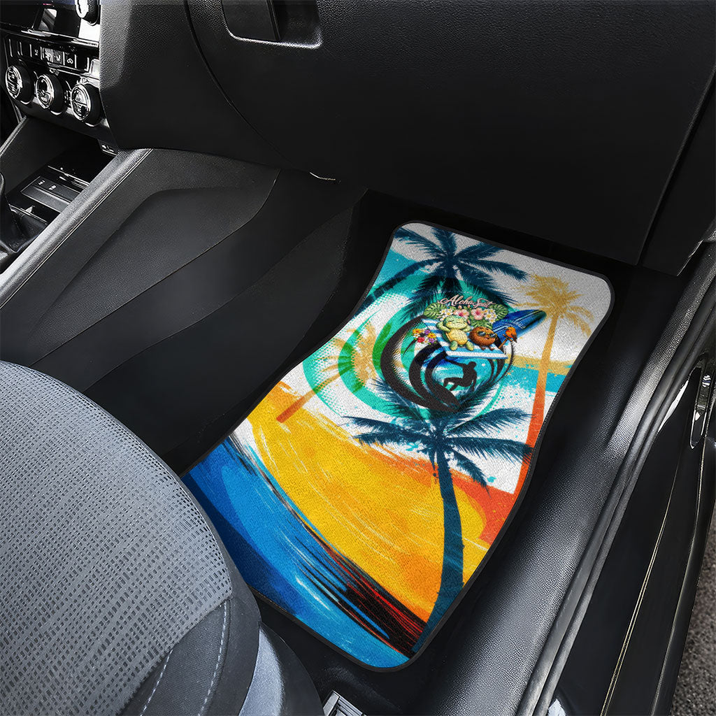 Hawaii Waimanalo Sea Turtle Car Mats Cute Tropical Beach Aloha Spirit Cartoon