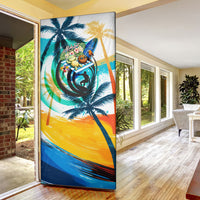 Hawaii Waimanalo Sea Turtle Door Cover Cute Tropical Beach Aloha Spirit Cartoon