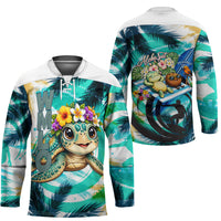 Hawaii Waimanalo Sea Turtle Hockey Jersey Cute Tropical Beach Aloha Spirit Cartoon