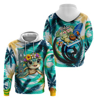 Hawaii Waimanalo Sea Turtle Hoodie Cute Tropical Beach Aloha Spirit Cartoon
