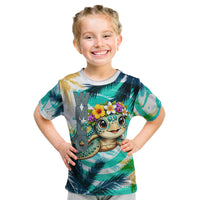 Hawaii Waimanalo Sea Turtle Kid T Shirt Cute Tropical Beach Aloha Spirit Cartoon