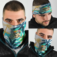 Hawaii Waimanalo Sea Turtle Neck Gaiter Cute Tropical Beach Aloha Spirit Cartoon