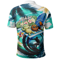 Hawaii Waimanalo Sea Turtle Polo Shirt Cute Tropical Beach Aloha Spirit Cartoon